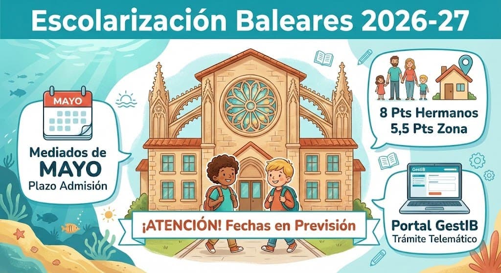 Escolarización en Baleares 2026-2027: Guía, fechas y baremo