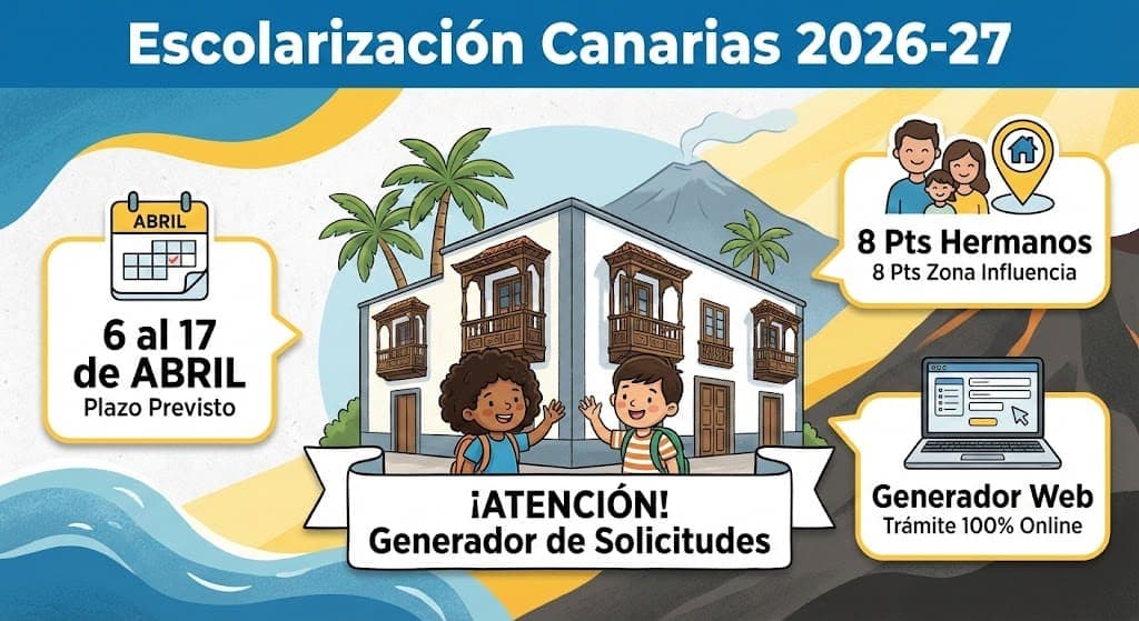 Escolarización Colegios Canarias 2026-2027: Guía, Fechas y Baremo