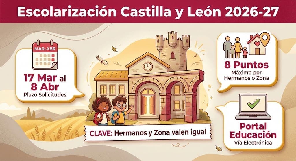 Escolarización en Castilla y León 2026-2027: Plazos y baremos