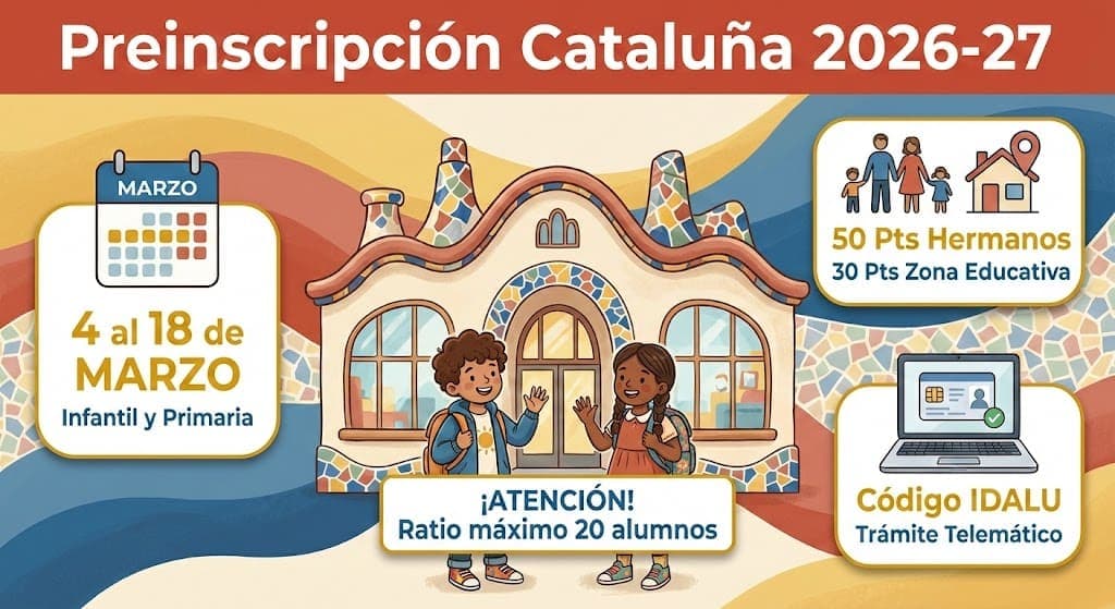 Preinscripción Escolar en Cataluña 2026-2027: Plazos y puntos