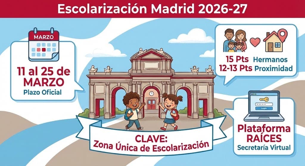 Escolarización en Madrid 2026-2027: Guía completa, fechas y baremo