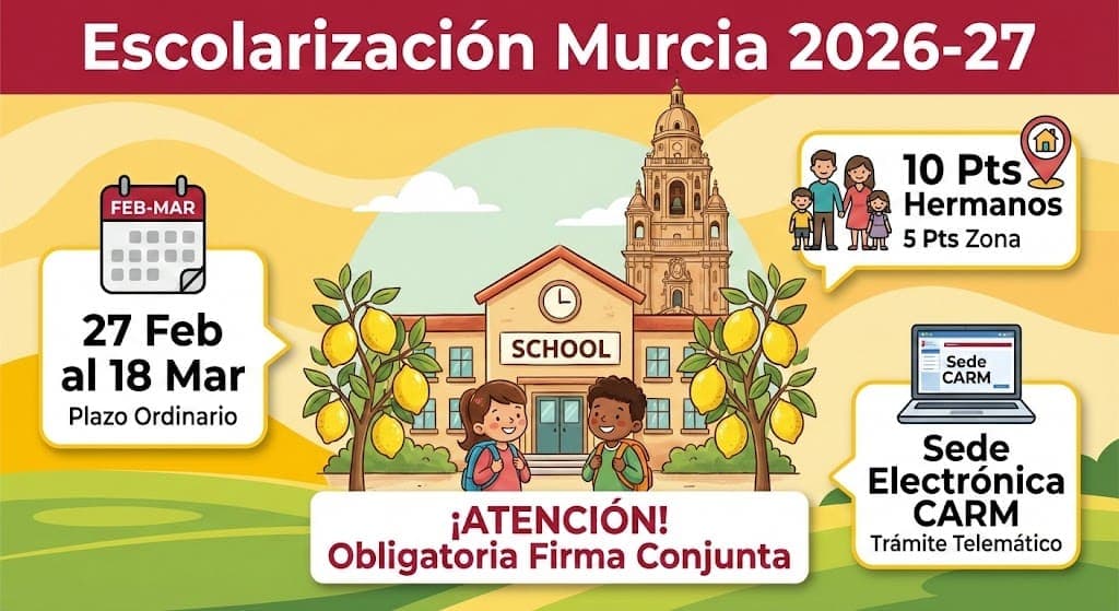 Escolarización en Murcia 2026-2027: Guía completa, fechas y baremo