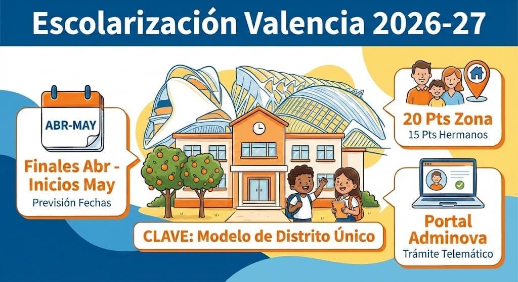 Escolarización en Valencia 2026-2027: Plazos, puntos y Adminova